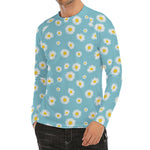 Polka Dot Daisy Flower Pattern Print Men's Long Sleeve Rash Guard