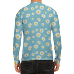 Polka Dot Daisy Flower Pattern Print Men's Long Sleeve Rash Guard