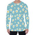 Polka Dot Daisy Flower Pattern Print Men's Long Sleeve T-Shirt