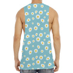 Polka Dot Daisy Flower Pattern Print Men's Muscle Tank Top
