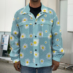 Polka Dot Daisy Flower Pattern Print Men's Shirt Jacket