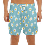 Polka Dot Daisy Flower Pattern Print Men's Split Running Shorts