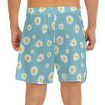 Polka Dot Daisy Flower Pattern Print Men's Split Running Shorts