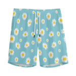 Polka Dot Daisy Flower Pattern Print Men's Sports Shorts