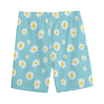 Polka Dot Daisy Flower Pattern Print Men's Sports Shorts
