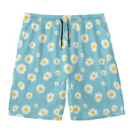 Polka Dot Daisy Flower Pattern Print Men's Swim Trunks
