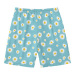 Polka Dot Daisy Flower Pattern Print Men's Swim Trunks