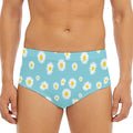 Polka Dot Daisy Flower Pattern Print Men's Triangle Swim Briefs