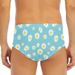 Polka Dot Daisy Flower Pattern Print Men's Triangle Swim Briefs