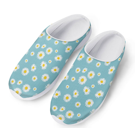Polka Dot Daisy Flower Pattern Print Mesh Casual Shoes