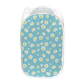 Polka Dot Daisy Flower Pattern Print Mesh Laundry Hamper