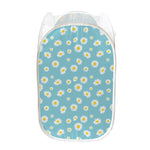 Polka Dot Daisy Flower Pattern Print Mesh Laundry Hamper