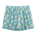 Polka Dot Daisy Flower Pattern Print Mesh Shorts