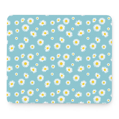 Polka Dot Daisy Flower Pattern Print Mouse Pad