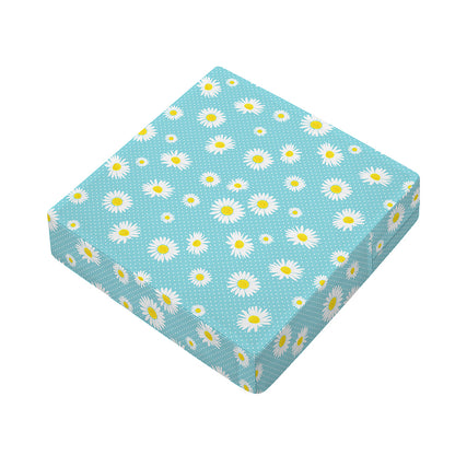 Polka Dot Daisy Flower Pattern Print Outdoor Seat Cushion Cover