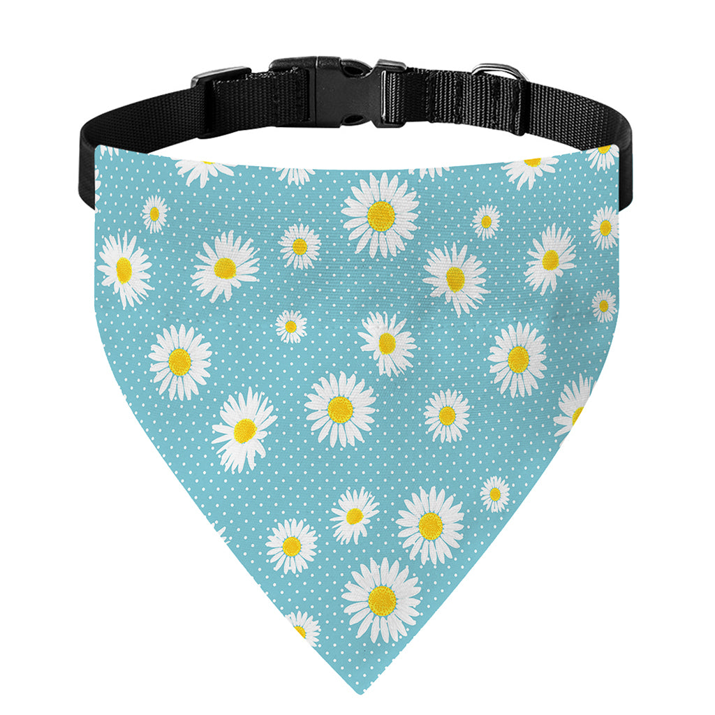 Polka Dot Daisy Flower Pattern Print Over The Collar Dog Bandana