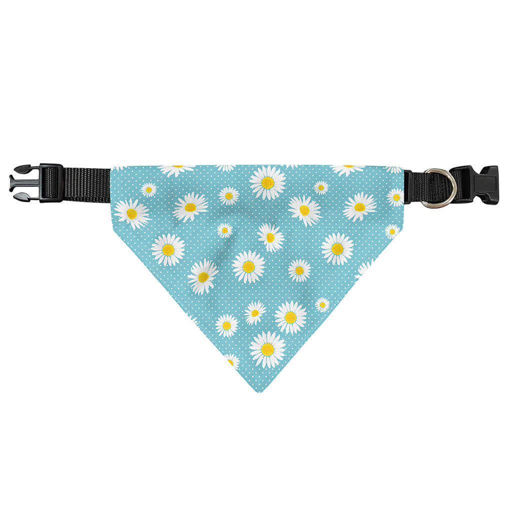 Polka Dot Daisy Flower Pattern Print Over The Collar Dog Bandana