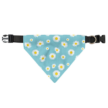 Polka Dot Daisy Flower Pattern Print Over The Collar Dog Bandana