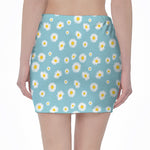 Polka Dot Daisy Flower Pattern Print Pencil Mini Skirt
