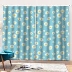 Polka Dot Daisy Flower Pattern Print Pencil Pleat Curtains