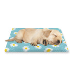 Polka Dot Daisy Flower Pattern Print Pet Cooling Mat Cover