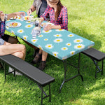 Polka Dot Daisy Flower Pattern Print Picnic Table Cover