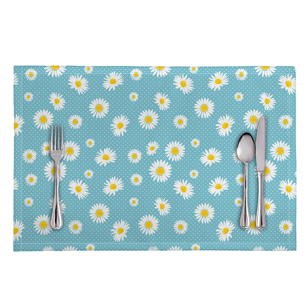 Polka Dot Daisy Flower Pattern Print Placemat