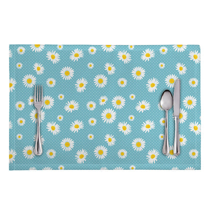 Polka Dot Daisy Flower Pattern Print Placemat