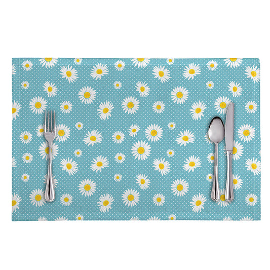 Polka Dot Daisy Flower Pattern Print Placemat