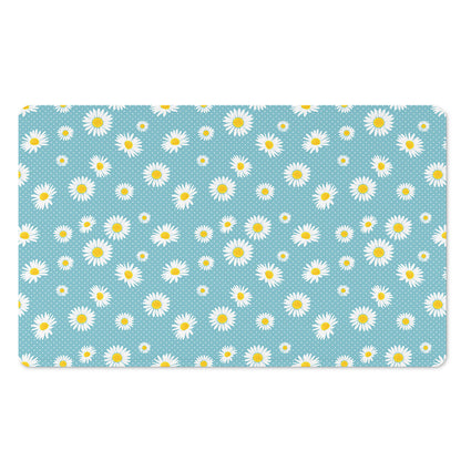 Polka Dot Daisy Flower Pattern Print Polyester Doormat