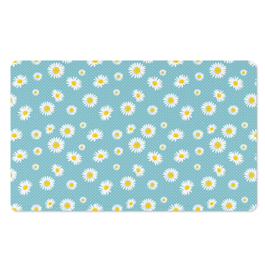 Polka Dot Daisy Flower Pattern Print Polyester Doormat