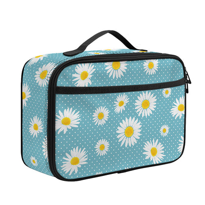 Polka Dot Daisy Flower Pattern Print Portable Lunch Bag