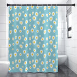 Polka Dot Daisy Flower Pattern Print Premium Shower Curtain