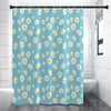 Polka Dot Daisy Flower Pattern Print Premium Shower Curtain