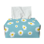 Polka Dot Daisy Flower Pattern Print Rectangle Tissue Box Cover