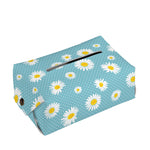Polka Dot Daisy Flower Pattern Print Rectangle Tissue Box Cover