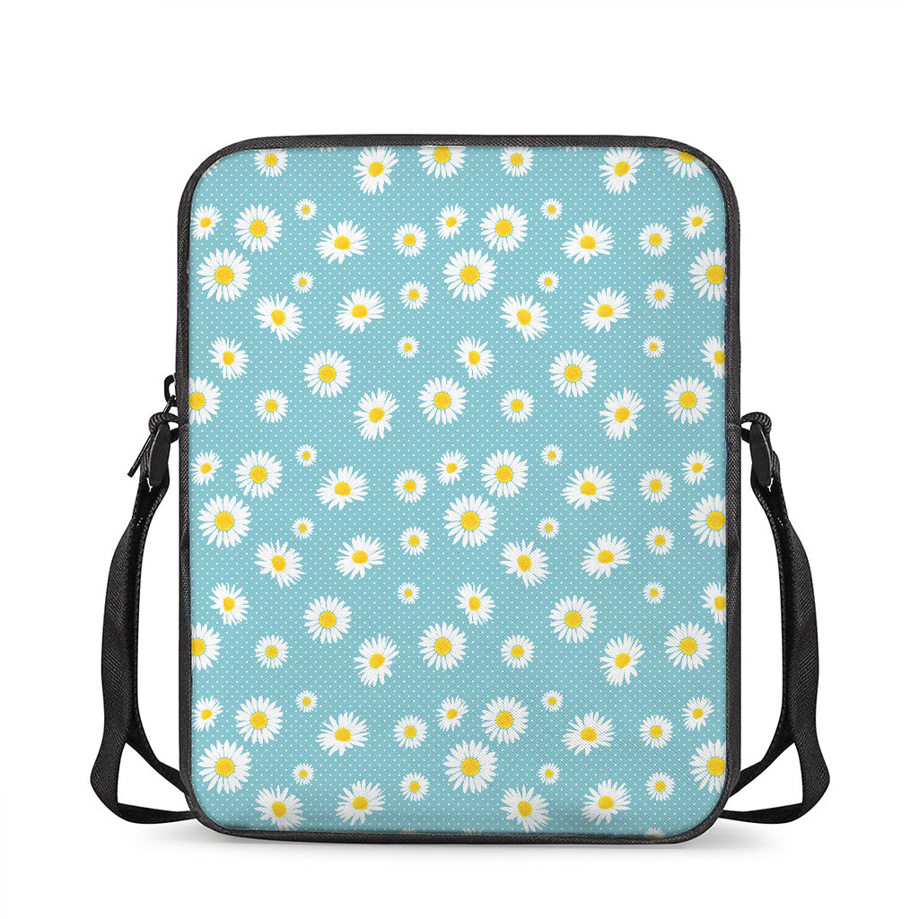 Polka Dot Daisy Flower Pattern Print Rectangular Crossbody Bag