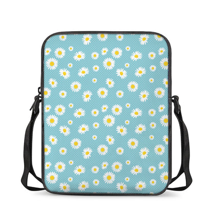 Polka Dot Daisy Flower Pattern Print Rectangular Crossbody Bag