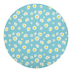 Polka Dot Daisy Flower Pattern Print Round Blanket