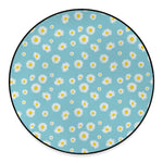 Polka Dot Daisy Flower Pattern Print Round Floor Mat