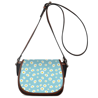 Polka Dot Daisy Flower Pattern Print Saddle Bag