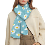 Polka Dot Daisy Flower Pattern Print Scarf
