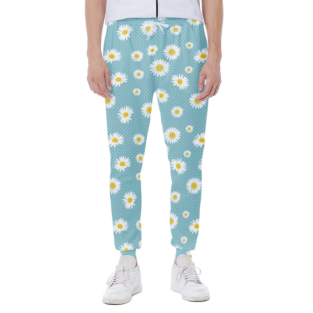 Polka Dot Daisy Flower Pattern Print Scuba Joggers