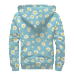 Polka Dot Daisy Flower Pattern Print Sherpa Lined Zip Up Hoodie