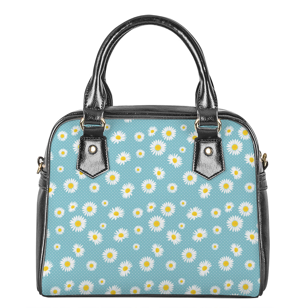 Polka Dot Daisy Flower Pattern Print Shoulder Handbag