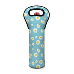 Polka Dot Daisy Flower Pattern Print Single Neoprene Wine Tote