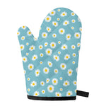Polka Dot Daisy Flower Pattern Print Single Oven Mitt