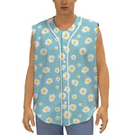 Polka Dot Daisy Flower Pattern Print Sleeveless Baseball Jersey