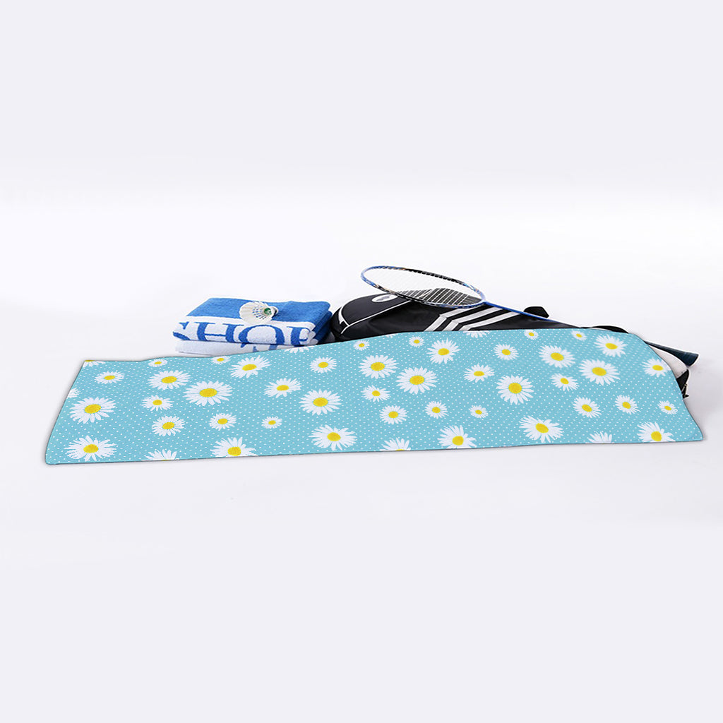 Polka Dot Daisy Flower Pattern Print Sports Towel