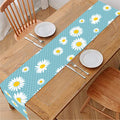 Polka Dot Daisy Flower Pattern Print Table Runner
